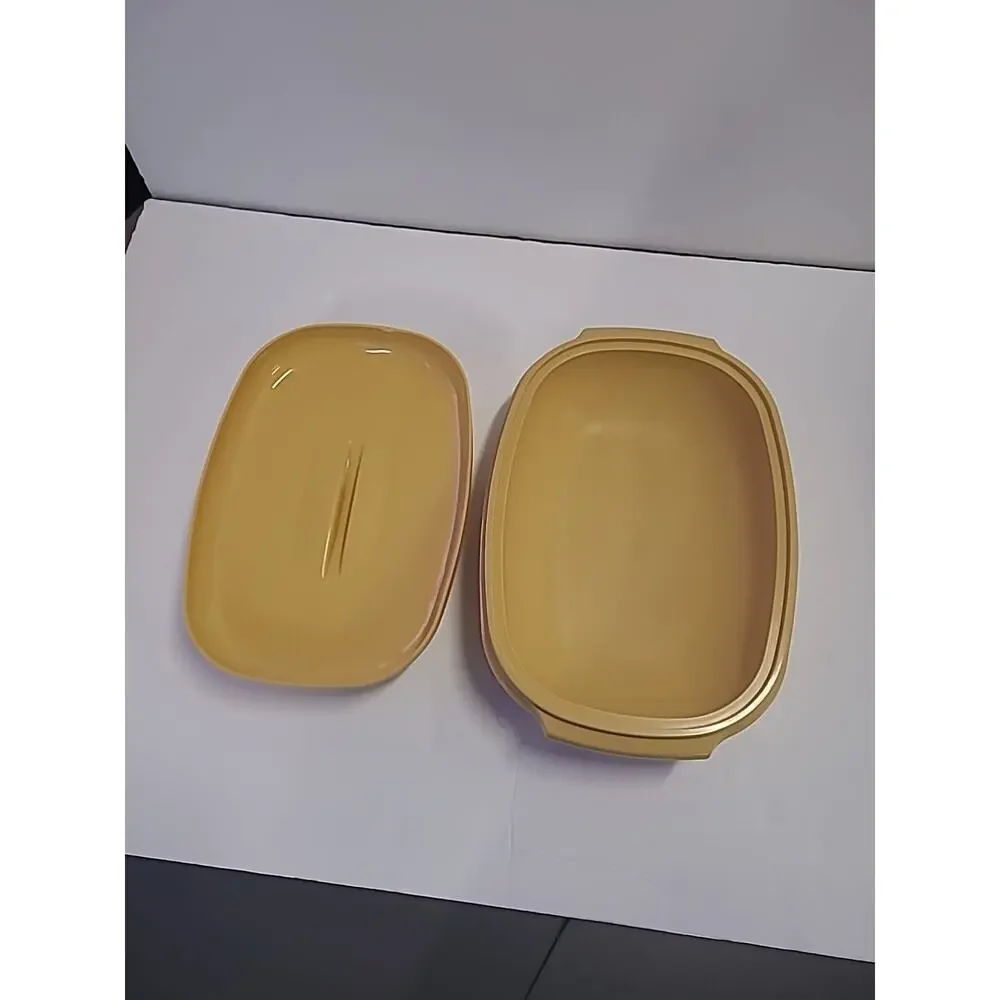 Tupperware Microwave Steamer Cooker Vintage Harvest Gold NO BASKET/DIVIDER